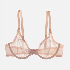 Cuup Plunge Mesh Bra in Blush